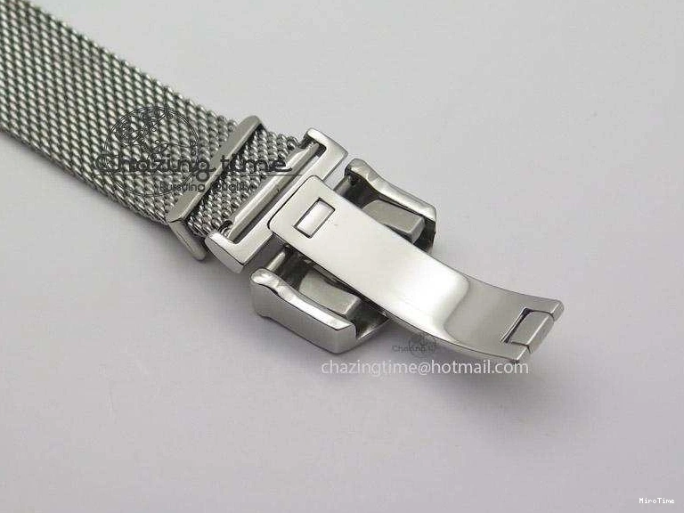 MIROTIME 1225 Portofino SCHAFFHAUSEN SS MKF 1:1 Best Edition Silver Dial Diamond On Mesh Bracelet A Lightweight 7339